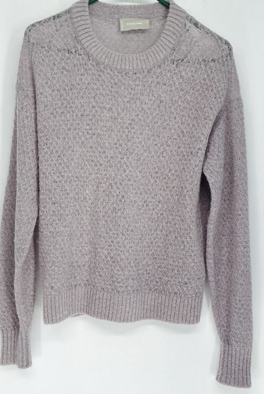 Everlane The Alpaca Crew Sweater S Lavender Gray Alpaca Wool Blend Relaxed